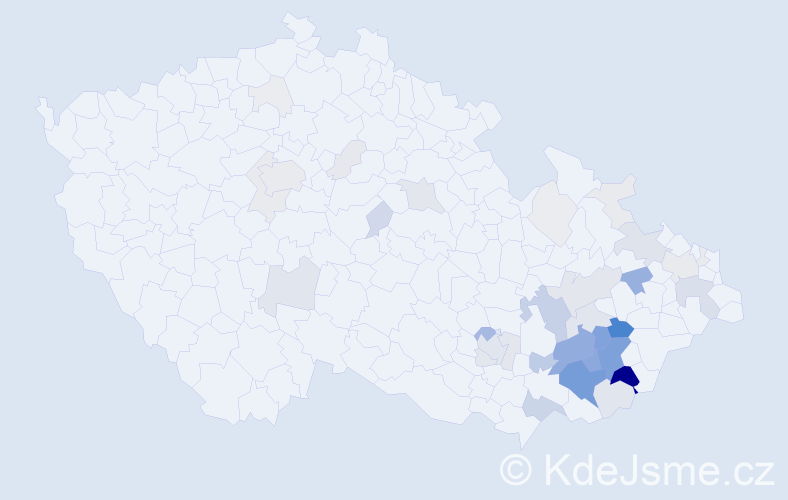 Příjmení: 'Hubík', počet výskytů 211 v celé ČR