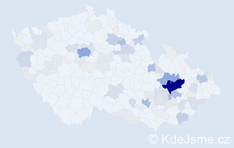 Příjmení: 'Kráčmar', počet výskytů 351 v celé ČR