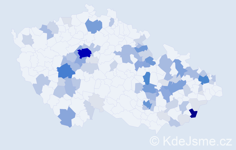 Příjmení: 'Krahulec', počet výskytů 299 v celé ČR