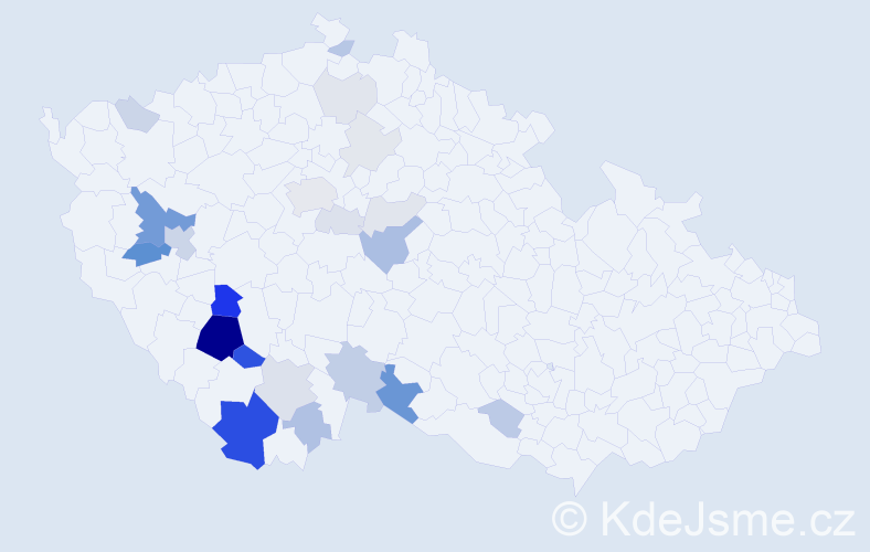 Příjmení: 'Zdychyncová', počet výskytů 76 v celé ČR