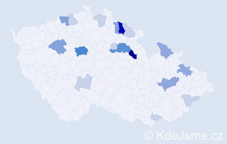 Příjmení: 'Prošvicová', počet výskytů 56 v celé ČR