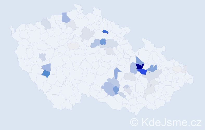 Příjmení: 'Pyšná', počet výskytů 95 v celé ČR