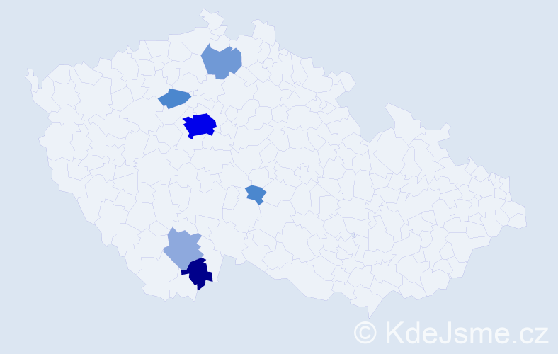 Příjmení: 'Matourková', počet výskytů 20 v celé ČR