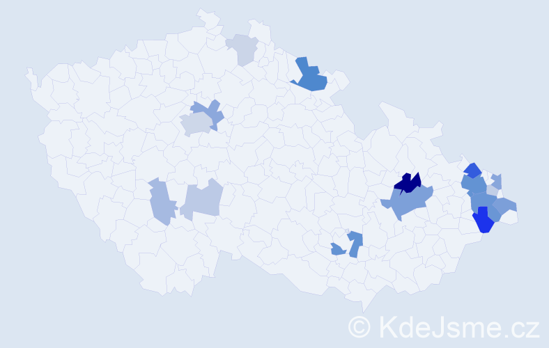 Příjmení: 'Retková', počet výskytů 49 v celé ČR
