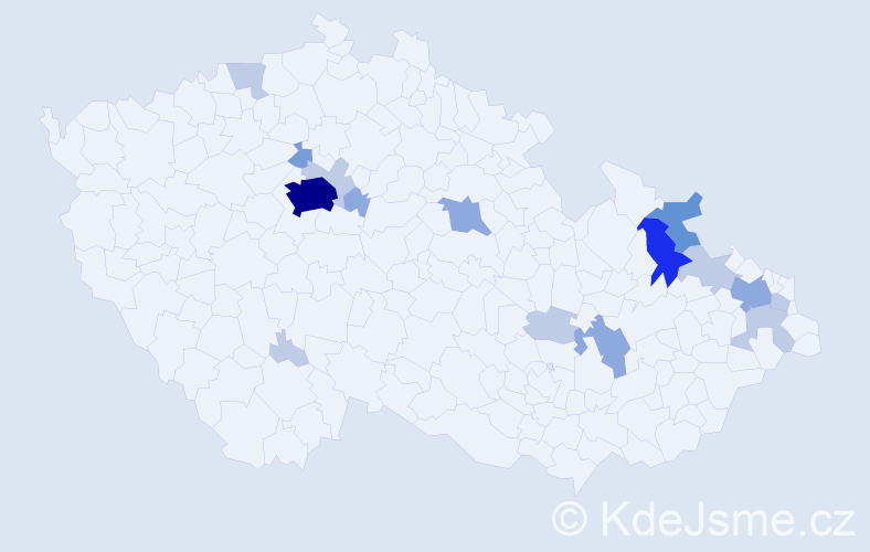 Příjmení: 'Sakalová', počet výskytů 40 v celé ČR