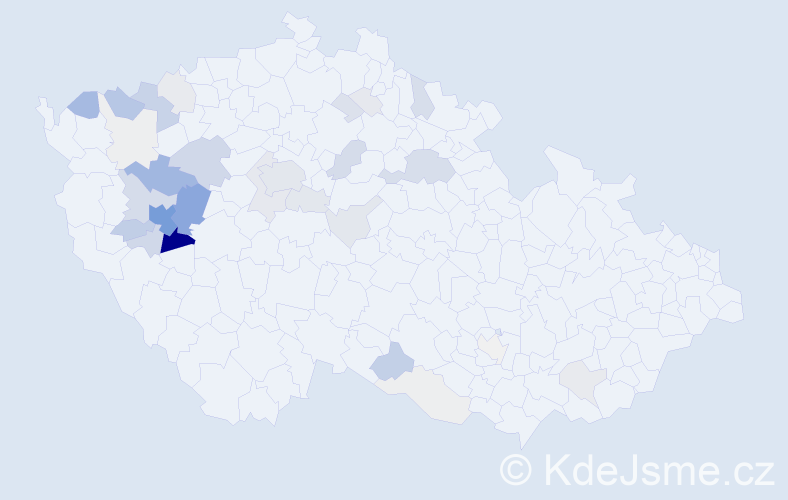 Příjmení: 'Vyleta', počet výskytů 171 v celé ČR