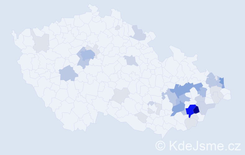 Příjmení: 'Vyvlečková', počet výskytů 136 v celé ČR