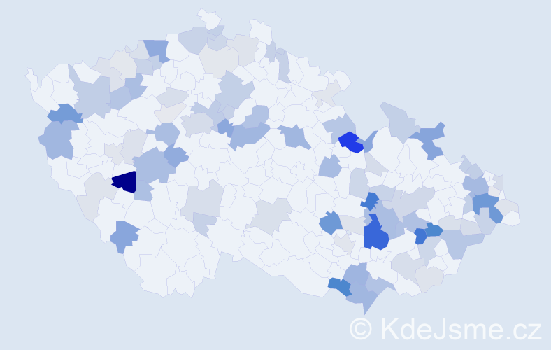 Příjmení: 'Gregušová', počet výskytů 266 v celé ČR