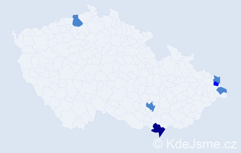 Příjmení: 'Bobrzyk', počet výskytů 10 v celé ČR