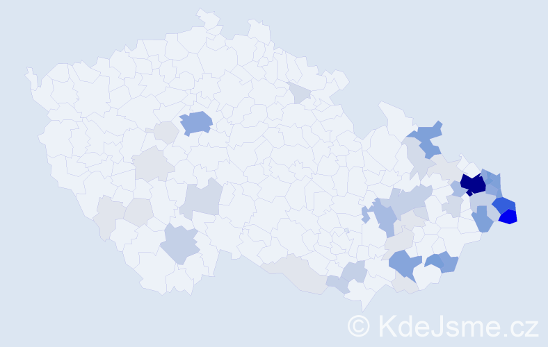 Příjmení: 'Fiedor', počet výskytů 218 v celé ČR