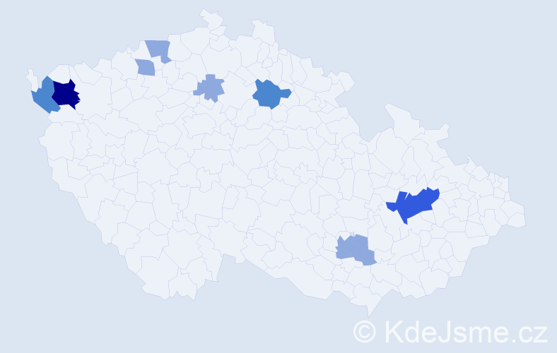 Příjmení: 'Orvošová', počet výskytů 18 v celé ČR