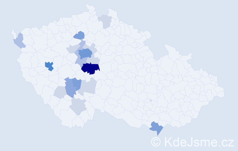 Příjmení: 'Klenovec', počet výskytů 55 v celé ČR