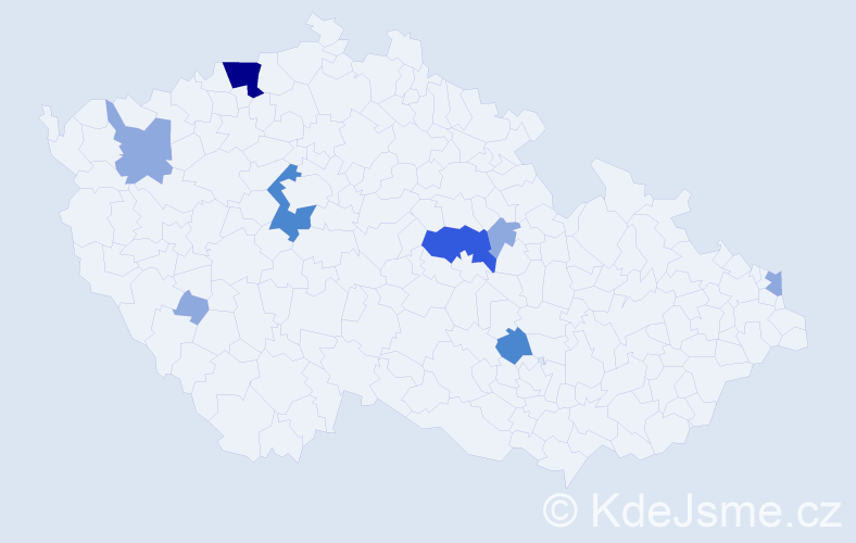 Příjmení: 'Ivanisková', počet výskytů 16 v celé ČR