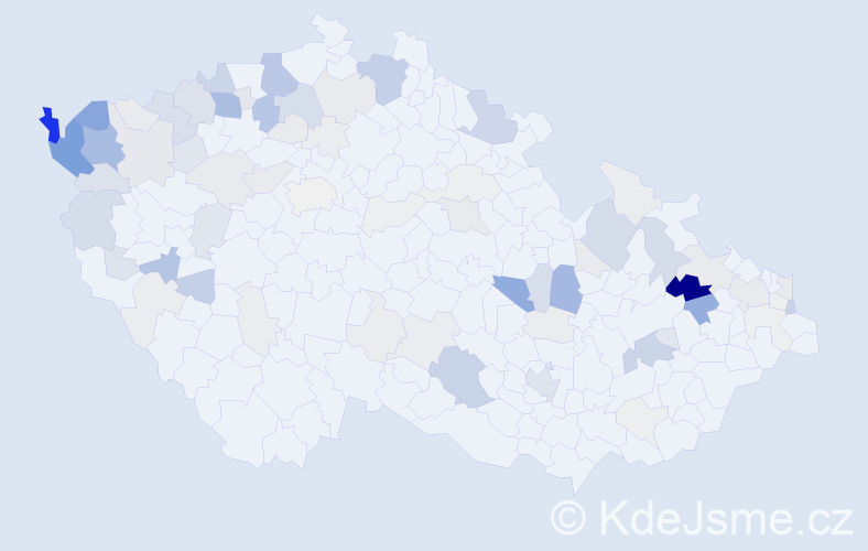 Příjmení: 'Šivák', počet výskytů 340 v celé ČR