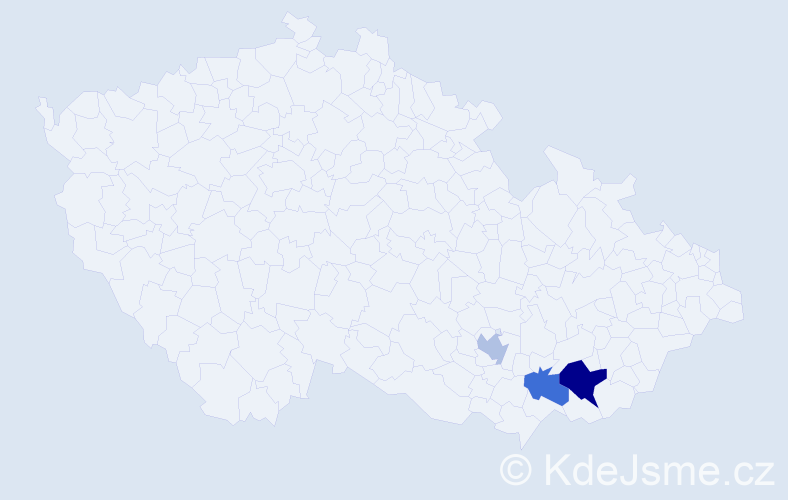 Příjmení: 'Krojzlová', počet výskytů 9 v celé ČR