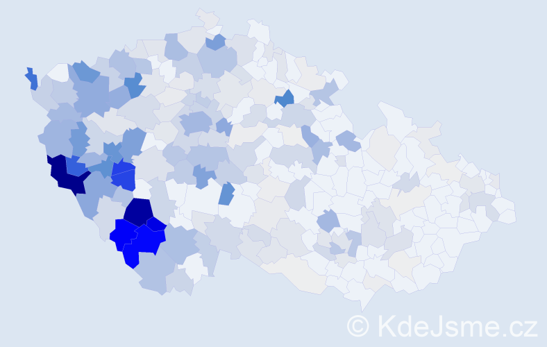 Příjmení: 'Kuneš', počet výskytů 937 v celé ČR