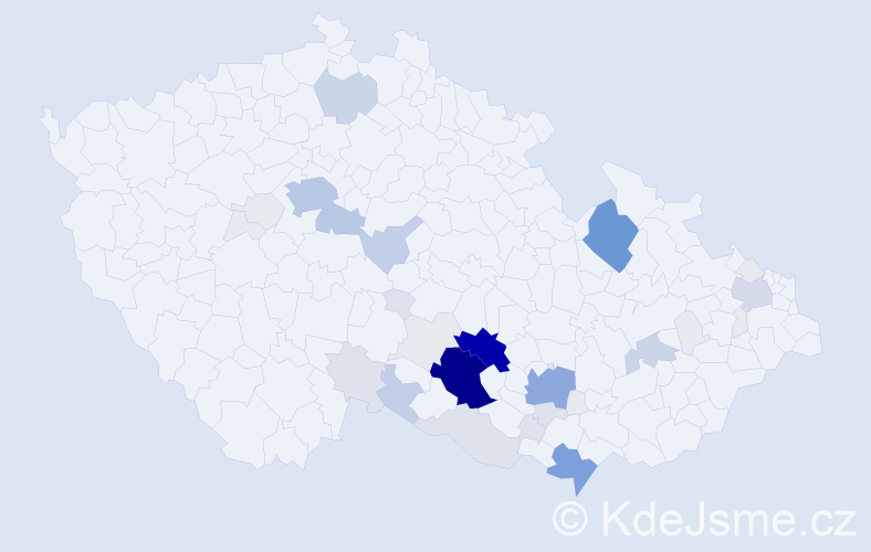 Příjmení: 'Pacalová', počet výskytů 211 v celé ČR