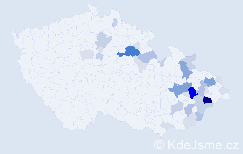 Příjmení: 'Andrys', počet výskytů 118 v celé ČR