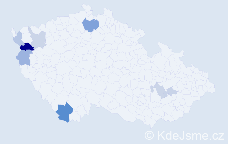 Příjmení: 'Kajlíková', počet výskytů 15 v celé ČR