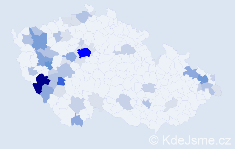 Příjmení: 'Bulka', počet výskytů 166 v celé ČR