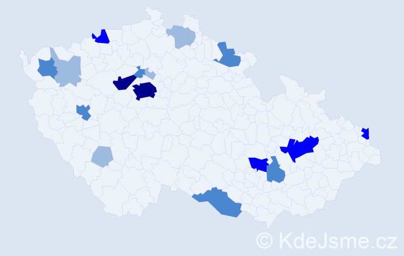 Příjmení: 'Nikolová', počet výskytů 37 v celé ČR