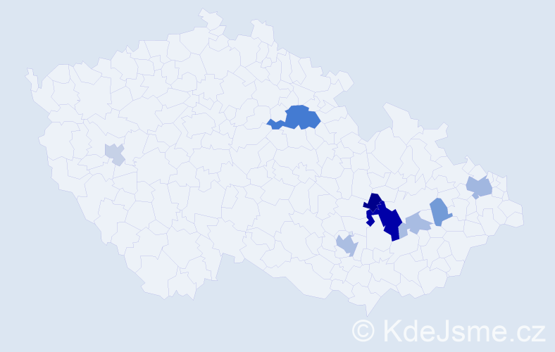 Příjmení: 'Čépe', počet výskytů 22 v celé ČR