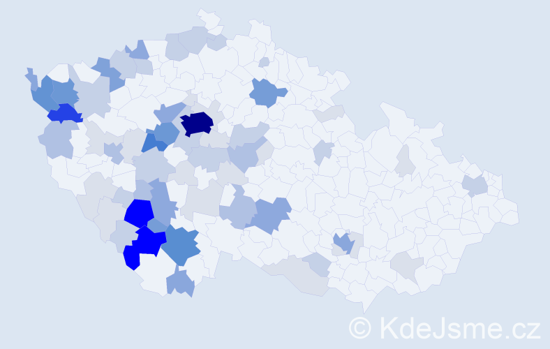Příjmení: 'Kůta', počet výskytů 235 v celé ČR