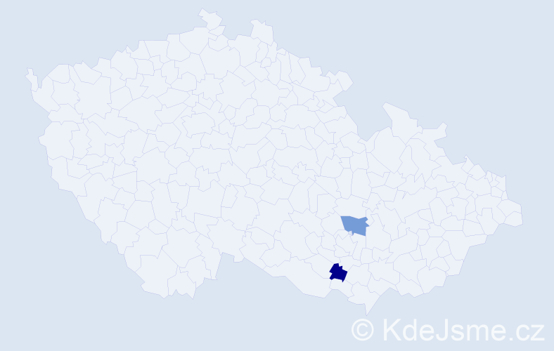 Příjmení: 'Klaiba', počet výskytů 7 v celé ČR