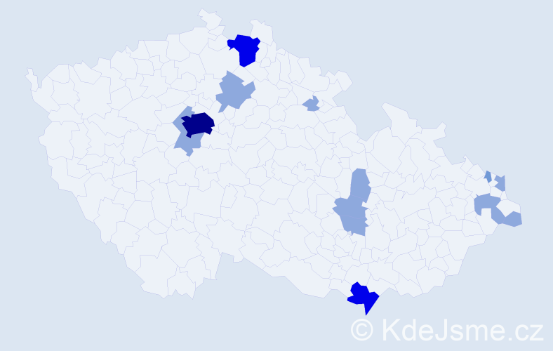 Příjmení: 'Palaš', počet výskytů 27 v celé ČR