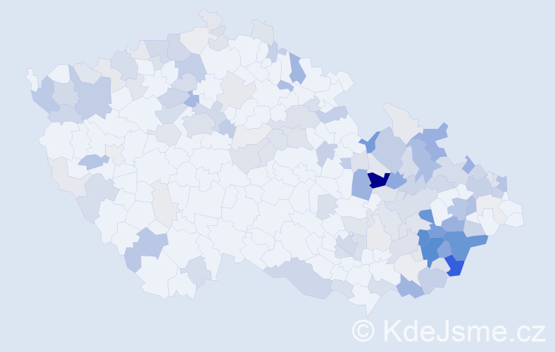 Příjmení: 'Pagáč', počet výskytů 458 v celé ČR