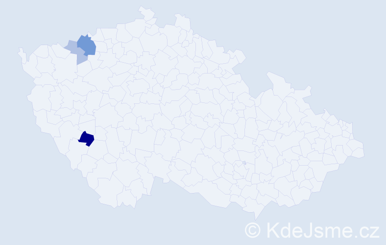 Příjmení: 'Pungertová', počet výskytů 7 v celé ČR