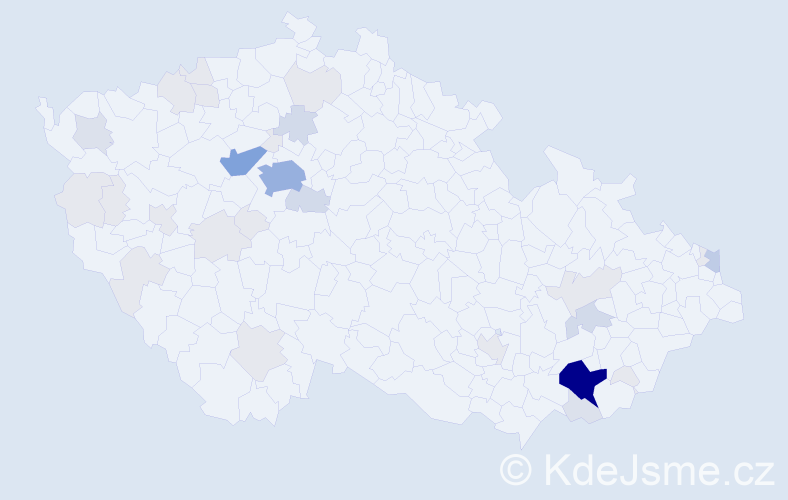 Příjmení: 'Šoustková', počet výskytů 106 v celé ČR