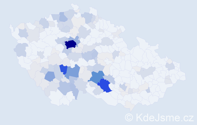 Příjmení: 'Kotrbová', počet výskytů 700 v celé ČR
