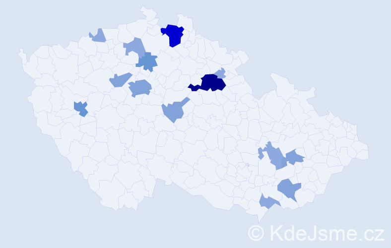 Příjmení: 'Skrovná', počet výskytů 36 v celé ČR