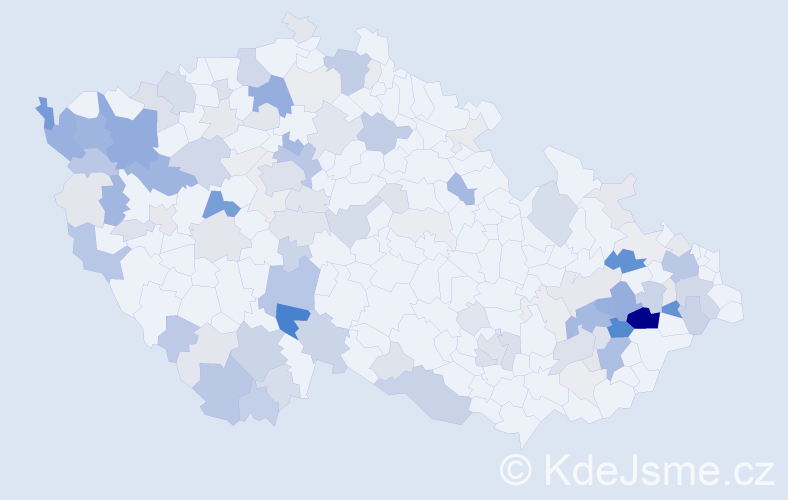 Příjmení: 'Kundrát', počet výskytů 414 v celé ČR