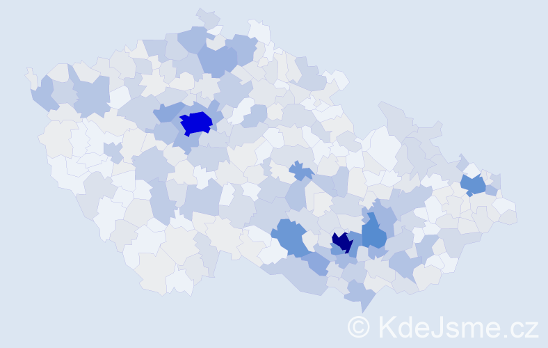 Příjmení: 'Hladký', počet výskytů 1355 v celé ČR