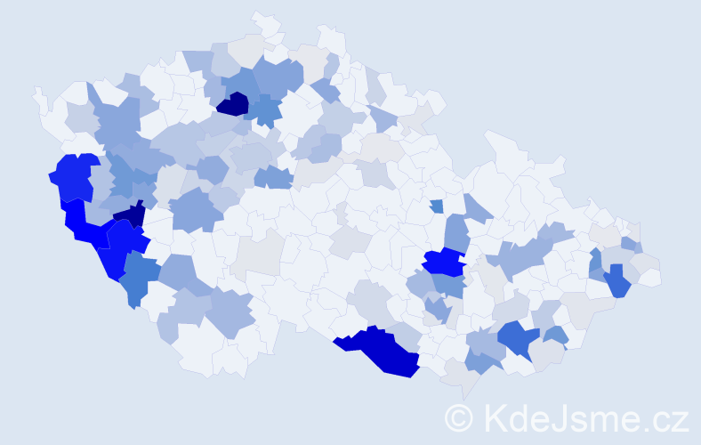 Příjmení: 'Petrželka', počet výskytů 449 v celé ČR
