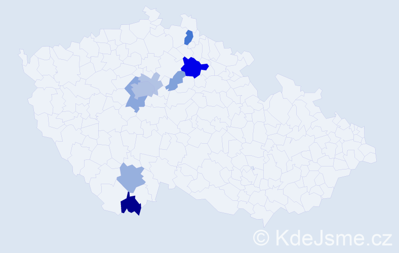 Příjmení: 'Keblová', počet výskytů 24 v celé ČR