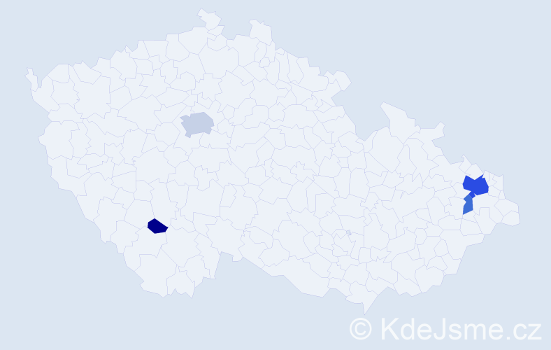 Příjmení: 'Chlopková', počet výskytů 19 v celé ČR