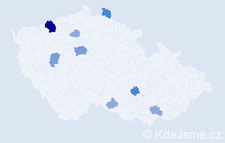 Příjmení: 'Magni', počet výskytů 20 v celé ČR