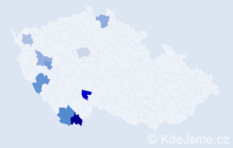Příjmení: 'Helm', počet výskytů 21 v celé ČR