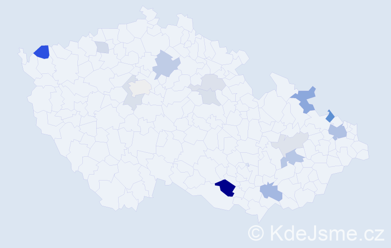 Příjmení: 'Džubera', počet výskytů 29 v celé ČR