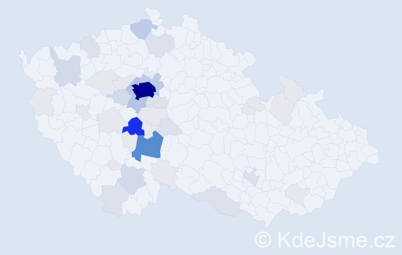 Příjmení: 'Lachout', počet výskytů 160 v celé ČR
