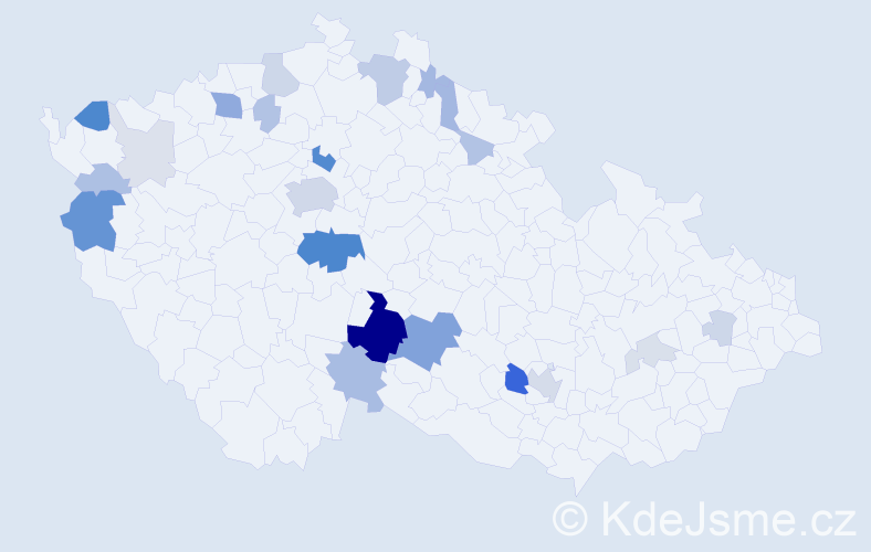 Příjmení: 'Dedera', počet výskytů 77 v celé ČR