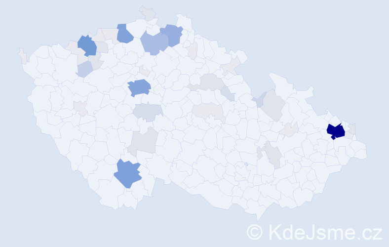 Příjmení: 'Kondáš', počet výskytů 176 v celé ČR