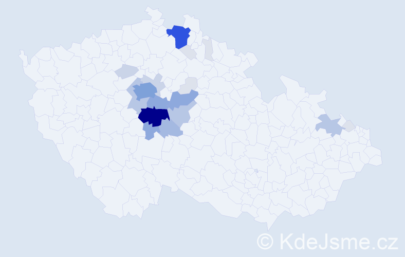 Příjmení: 'Kaprálek', počet výskytů 85 v celé ČR