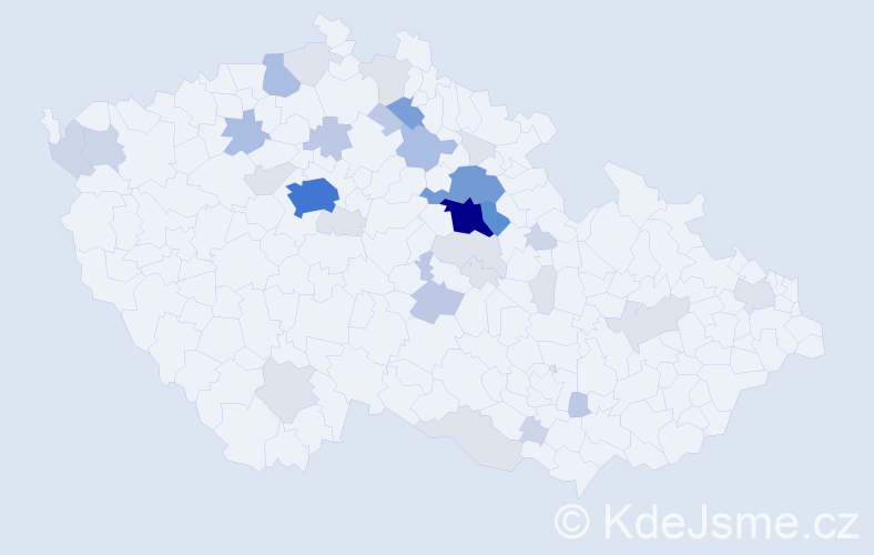 Příjmení: 'Udržal', počet výskytů 116 v celé ČR