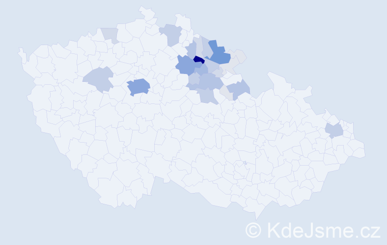 Příjmení: 'Brádle', počet výskytů 105 v celé ČR