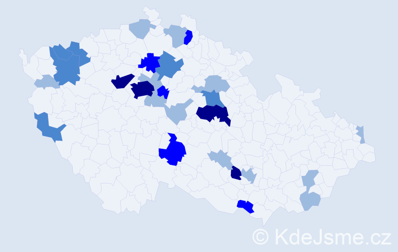 Příjmení: 'Čičmanec', počet výskytů 56 v celé ČR
