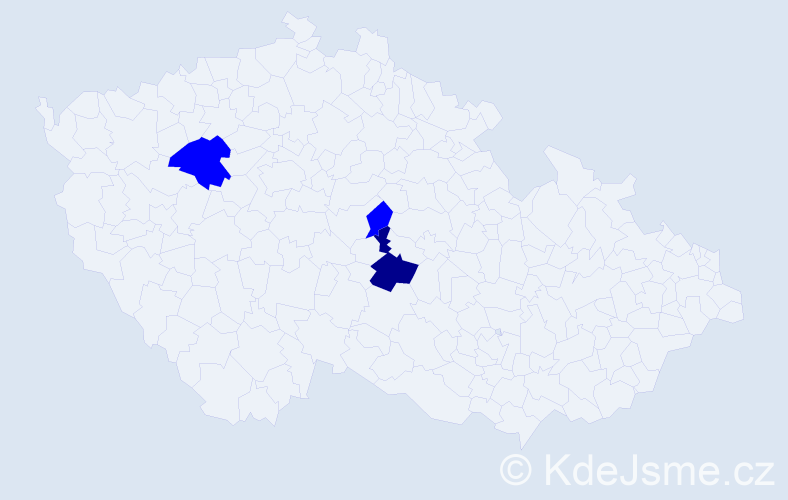 Příjmení: '"Bach Dinh"', počet výskytů 4 v celé ČR